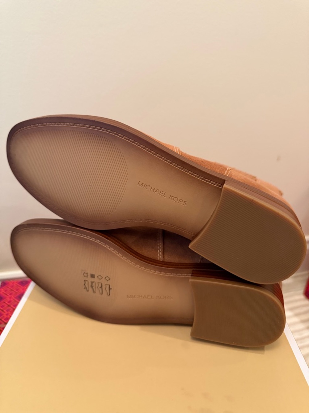 Michael Kors Cognac Suede Ella Flat Booties - Picture 5 of 6